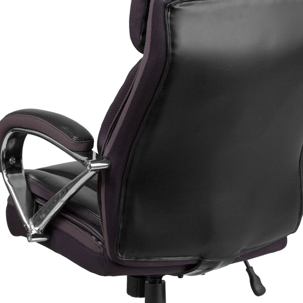 Black |#| Big & Tall 500 lb. Rated Black LeatherSoft Swivel Office Chair w/Extra Wide Seat