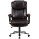 Brown |#| Big & Tall 500 lb. Rated Brown LeatherSoft Ergonomic Chair w/Adjustable Headrest