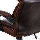 Brown |#| Big & Tall 500 lb. Rated Brown LeatherSoft Ergonomic Chair w/Adjustable Headrest