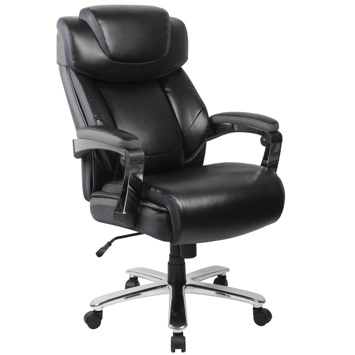 For Living Faux Leather Height Adjustable Executive Swivel Office/Desk Chair,  Black