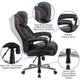 Black |#| Big & Tall 500 lb. Rated Black LeatherSoft Ergonomic Chair w/Adjustable Headrest