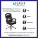 Brown |#| Big & Tall 500 lb. Rated Brown LeatherSoft Ergonomic Chair w/Adjustable Headrest