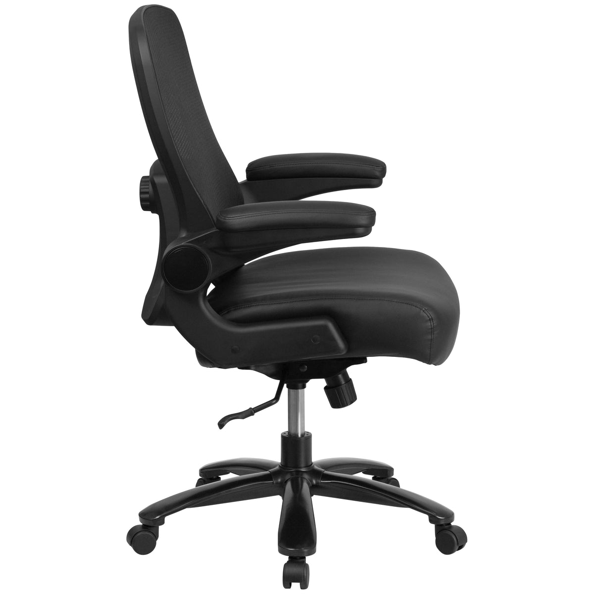 Black LeatherSoft |#| Big & Tall 500 lb. Rated Black Mesh/LeatherSoft Ergonomic Chair