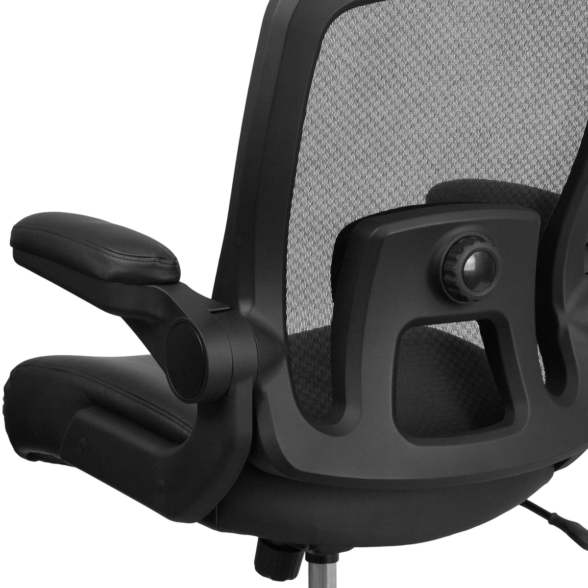 Black LeatherSoft |#| Big & Tall 500 lb. Rated Black Mesh/LeatherSoft Ergonomic Chair