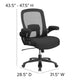 Black Fabric |#| Big & Tall 500 lb. Rated Black Mesh/Fabric Ergonomic Chair w/ Adjustable Lumbar