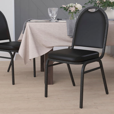 Commercial Dome Back Stacking Banquet Chair with Metal Frame - View 2