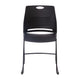 Black |#| Commercial Grade 660 LB. Capacity Plastic Stack Chair with Steel Sled Base-Black