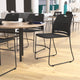 Black |#| Commercial Grade 660 LB. Capacity Plastic Stack Chair with Steel Sled Base-Black