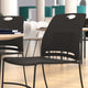 Black |#| Commercial Grade 660 LB. Capacity Plastic Stack Chair with Steel Sled Base-Black