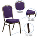 Purple Fabric/Gold Vein Frame |#| Crown Back Stacking Banquet Chair in Purple Fabric - Gold Vein Frame