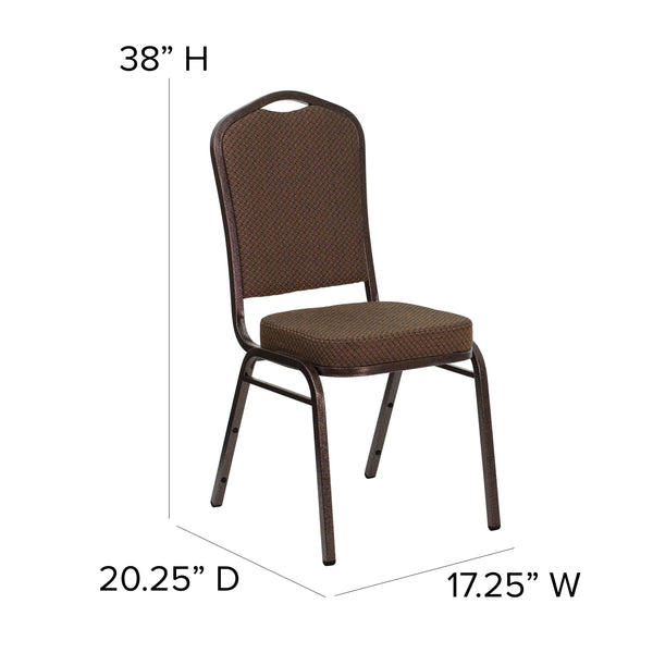 Black Dot Patterned Fabric/Silver Vein Frame |#| Crown Back Banquet Stack Chair in Black Dot Patterned Fabric - Silver Vein Frame