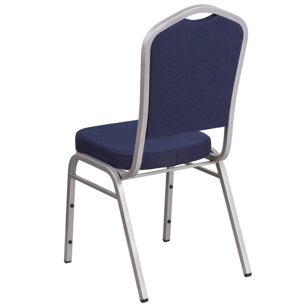 Coffee Fabric/Gold Vein Frame |#| Crown Back Stacking Banquet Chair in Coffee Fabric - Gold Vein Frame
