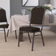 Brown Patterned Fabric/Gold Vein Frame |#| Crown Back Stacking Banquet Chair in Brown Patterned Fabric - Gold Vein Frame