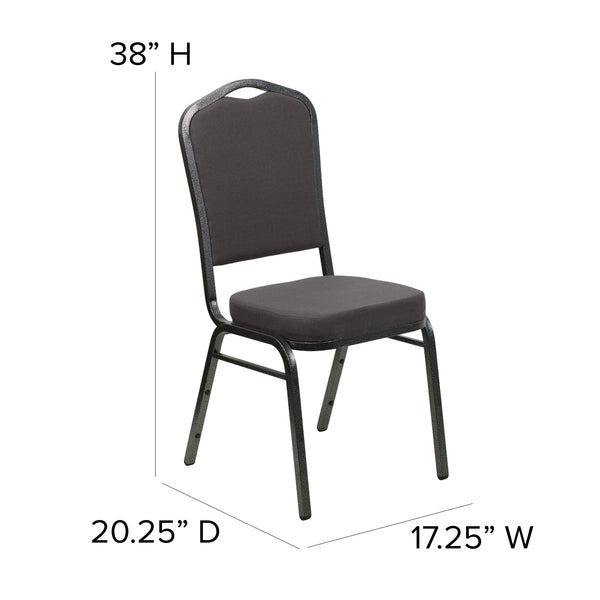 Gold Diamond Patterned Fabric/Gold Vein Frame |#| Crown Back Banquet Stack Chair in Gold Diamond Patterned Fabric-Gold Vein Frame