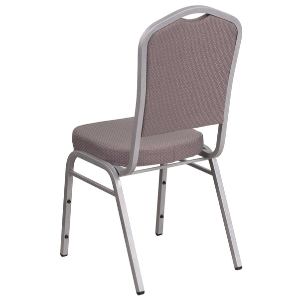 Black Vinyl/Gold Vein Frame |#| Crown Back Stacking Banquet Chair in Black Vinyl - Gold Vein Frame