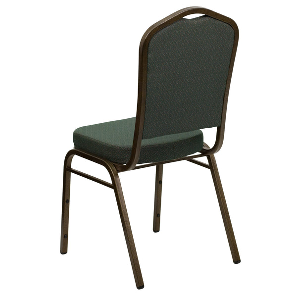 Purple Fabric/Gold Vein Frame |#| Crown Back Stacking Banquet Chair in Purple Fabric - Gold Vein Frame