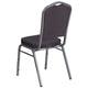 Black Patterned Fabric/Silver Vein Frame |#| Crown Back Stacking Banquet Chair in Black Patterned Fabric - Silver Vein Frame