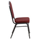 Burgundy Patterned Fabric/Silver Vein Frame |#| Crown Back Burgundy Patterned Fabric Stacking Banquet Chair - Silver Vein Frame
