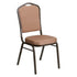 Gold Diamond Patterned Fabric/Gold Vein Frame |#| Crown Back Banquet Stack Chair in Gold Diamond Patterned Fabric-Gold Vein Frame