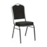 Black Fabric/Silver Vein Frame |#| Crown Back Stacking Banquet Chair in Black Fabric - Silver Vein Frame