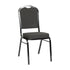 Black Dot Patterned Fabric/Black Frame |#| Crown Back Banquet Stack Chair in Black Dot Patterned Fabric - Black Frame