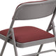 Burgundy Patterned |#| Triple Braced & Double Hinged Burgundy Patterned Fabric Metal Folding Chair