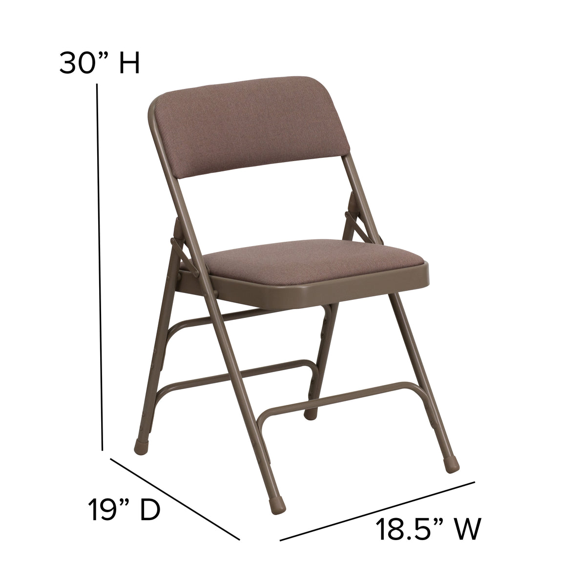 Beige Fabric/Beige Frame |#| Curved Triple Braced & Double Hinged Beige Fabric Metal Folding Chair