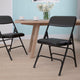 Black Vinyl/Black Frame |#| Curved Triple Braced & Double Hinged Black Vinyl Metal Folding Chair