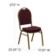 Burgundy Patterned Fabric/Gold Frame |#| Dome Back Stacking Banquet Chair in Burgundy Patterned Fabric - Gold Frame