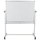 53"W x 62.5"H |#| 53"W x 62.5"H Double-Sided Mobile White Board with Shelf - Flip Over Board