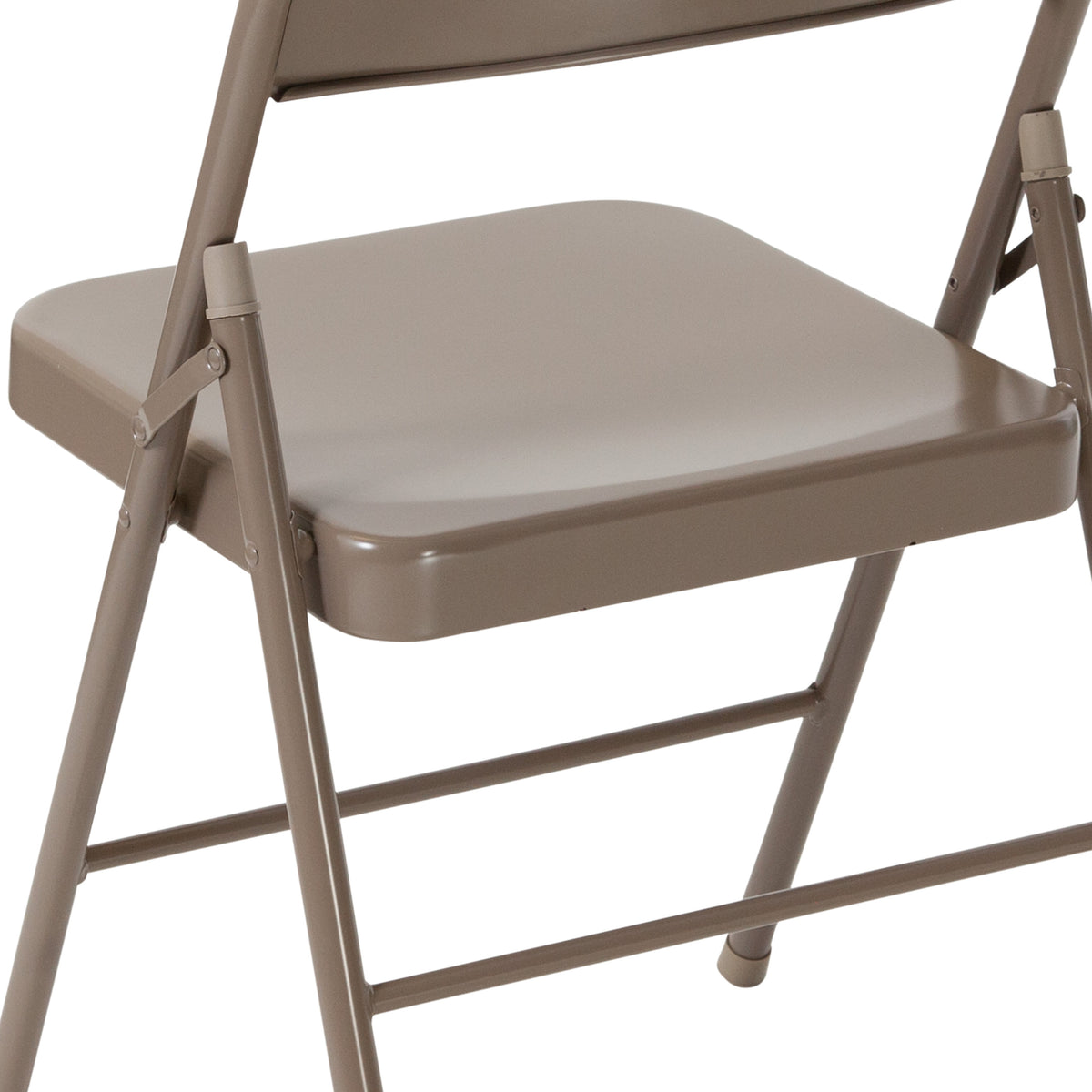 Beige |#| Double Braced Beige Metal Folding Chair - Event Chair - Portable Chair