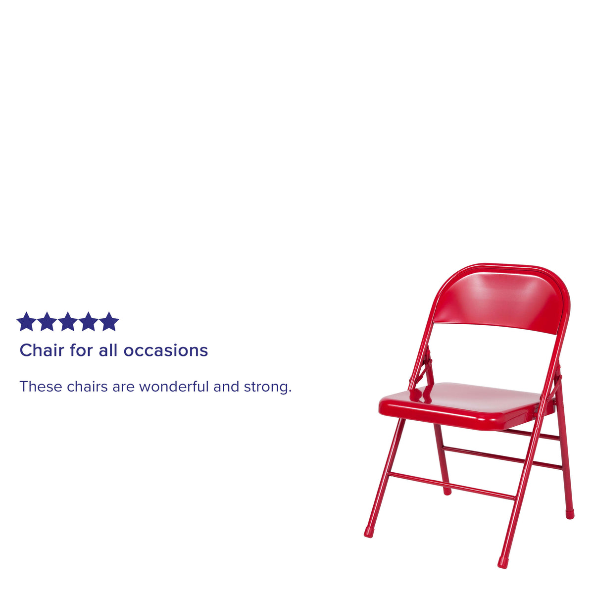 Red |#| Double Braced Red Metal Folding Chair - Event Chair - Portable Chair