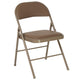 Beige |#| Double Braced Beige Vinyl Folding Chair - Commercial and Event Folding Chairs