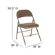 Beige |#| Double Braced Beige Vinyl Folding Chair - Commercial and Event Folding Chairs