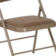 Beige |#| Double Braced Beige Vinyl Folding Chair - Commercial and Event Folding Chairs