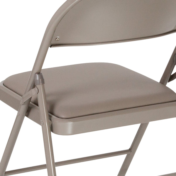 Gray |#| Double Braced Gray Vinyl Folding Chair - Commercial and Event Folding Chairs