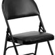 Black Vinyl/Black Frame |#| Ultra-Premium Triple Braced Black Vinyl Folding Chair with Easy-Carry Handle