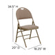 Beige Fabric/Beige Frame |#| Ultra-Premium Triple Braced Beige Fabric Folding Chair with Easy-Carry Handle