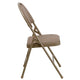 Beige Fabric/Beige Frame |#| Ultra-Premium Triple Braced Beige Fabric Folding Chair with Easy-Carry Handle