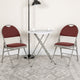 Burgundy Fabric/Gray Frame |#| Ultra-Premium Triple Braced Burgundy Fabric Folding Chair with Easy-Carry Handle