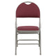 Burgundy Fabric/Gray Frame |#| Ultra-Premium Triple Braced Burgundy Fabric Folding Chair with Easy-Carry Handle