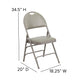 Gray Vinyl/Gray Frame |#| Ultra-Premium Triple Braced Gray Vinyl Folding Chair with Easy-Carry Handle