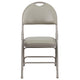 Gray Vinyl/Gray Frame |#| Ultra-Premium Triple Braced Gray Vinyl Folding Chair with Easy-Carry Handle