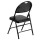 Black Vinyl/Black Frame |#| Ultra-Premium Triple Braced Black Vinyl Folding Chair with Easy-Carry Handle