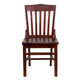 Mahogany |#| School House Back Mahogany Wood Restaurant Chair with Footrest