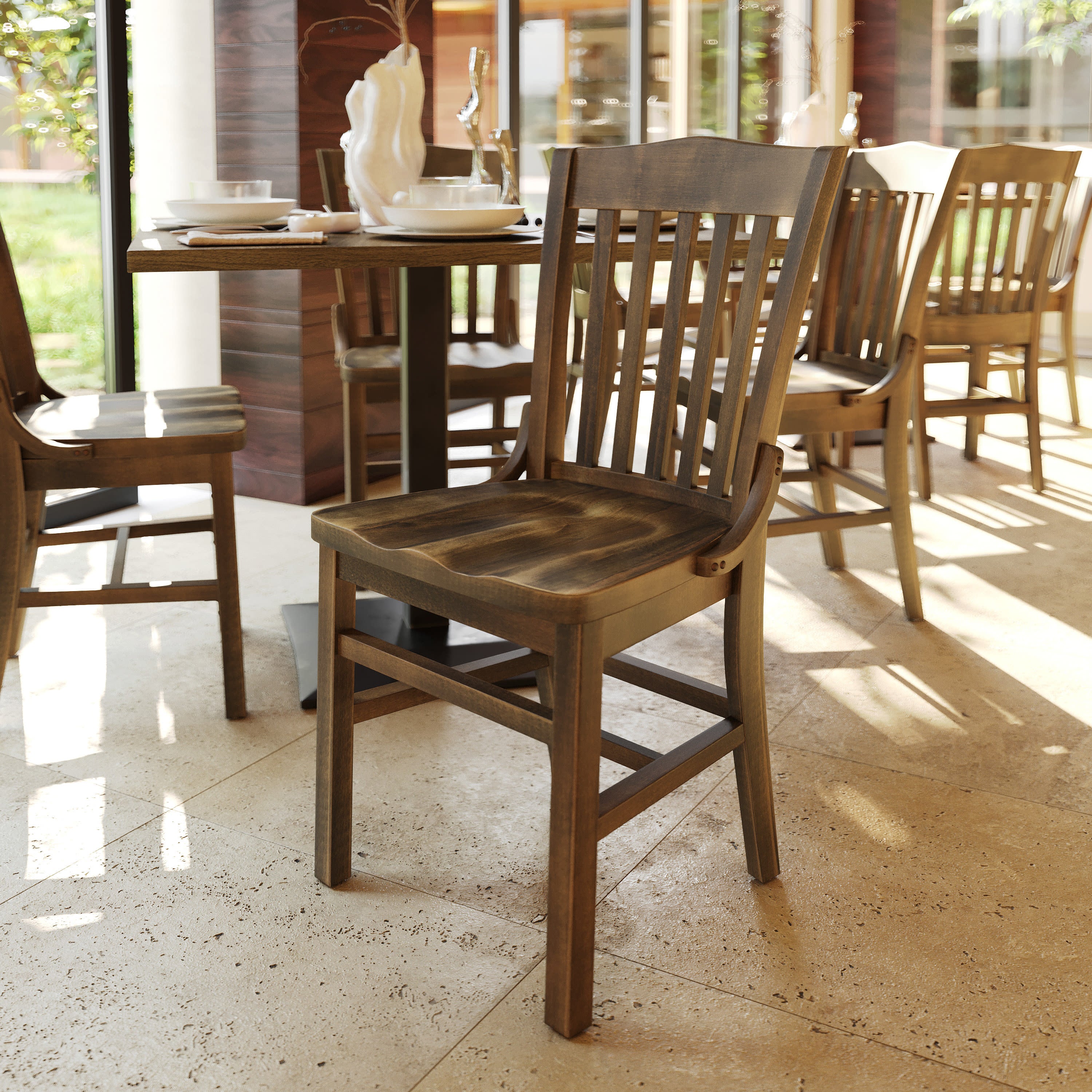 Wood School Back Chair BFDH DG W0006 BizChair