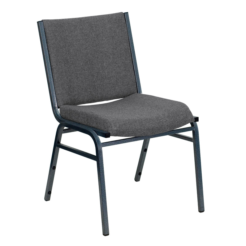Gray Fabric |#| Heavy Duty Gray Fabric Stack Chair - Reception Furniture