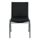 Black Vinyl |#| Heavy Duty Black Vinyl Stack Chair - Reception Furniture