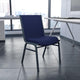 Navy Blue Patterned Fabric |#| Heavy Duty Navy Blue Dot Fabric Stack Chair - Reception Furniture