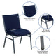 Navy Blue Patterned Fabric |#| Heavy Duty Navy Blue Dot Fabric Stack Chair - Reception Furniture